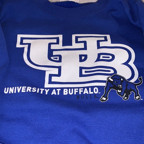 Men’s blue Champion University at Buffalo Crewneck - Picture 2 of 3
